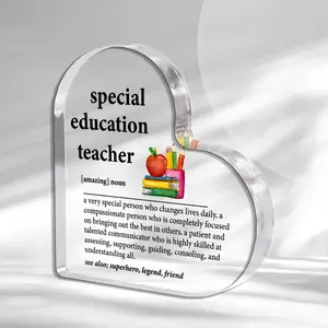 Special Education Teacher Gratitude Gift, Autism Teacher Appreciation Present, Teacher's Day Birthday Retirement Farewell Gift, Heart Plaque, Teacher Decor
