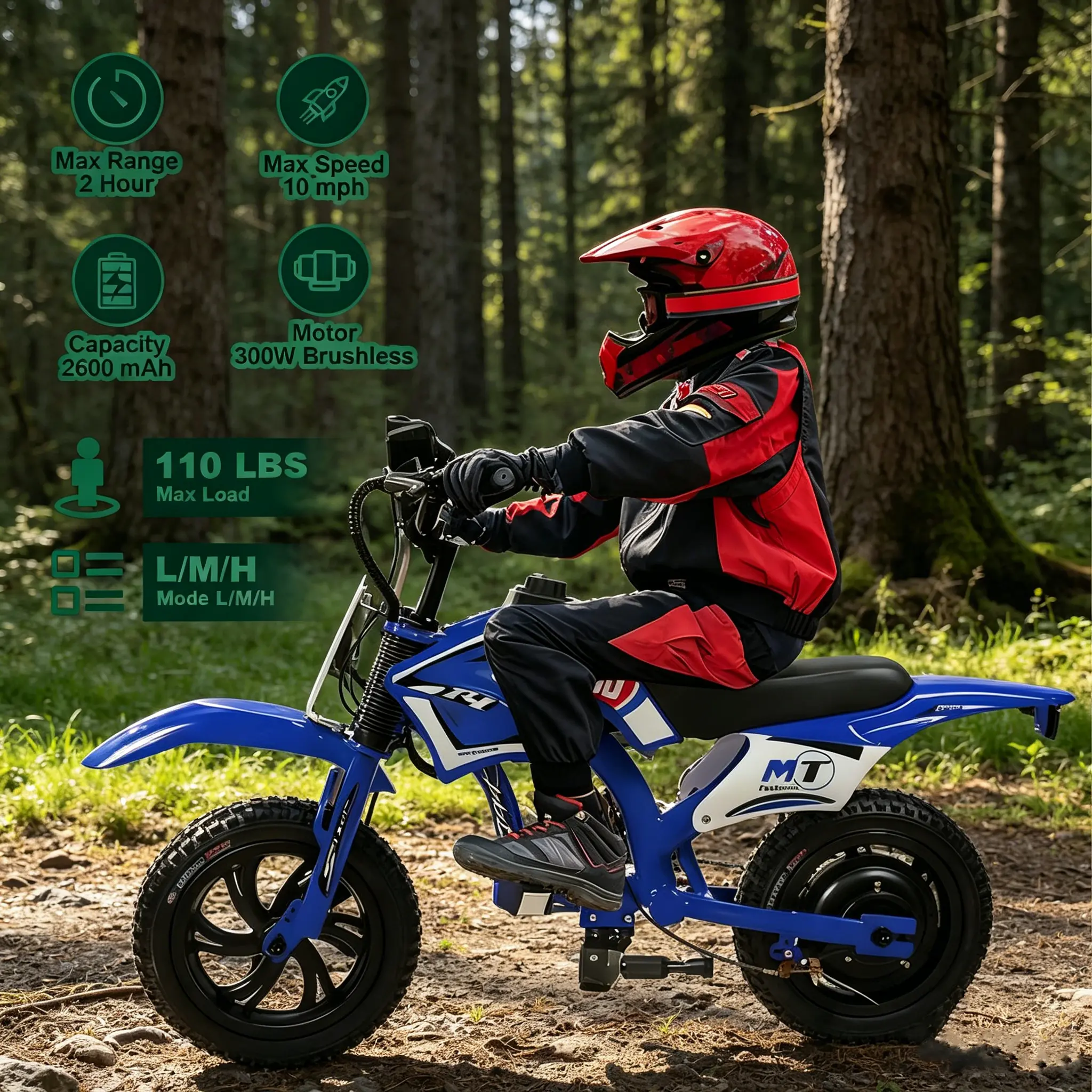 Sports&Outdoor Fitness Electric Scooter-25.2V 300W Brushless Motor&Controller 3 Speeds (10MPH Max Speed 8 mi Range) LCD Display LED Lights Sound Alert Twist Grip Throttle Dual Suspension Dual Brakes 110 LB Load Capacity summerwins anti-slip wheel, Multifu
