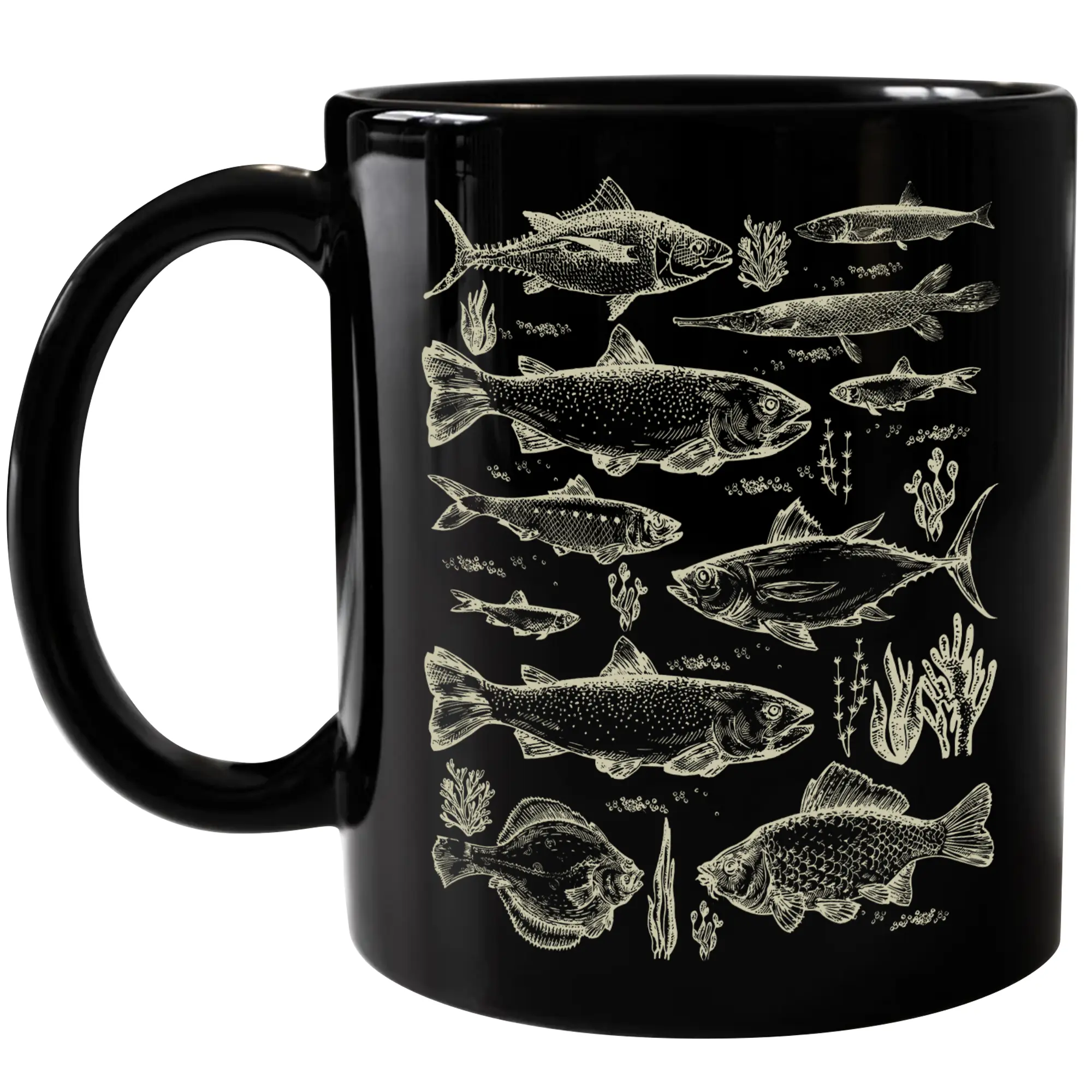 Vintage Fish Ceramic Mug, Retro Fished Accent Mug For Dad, Fishing Cup For Dad, Go Fishing Mug For Grandpa, Gift For Him, Gift For Dad