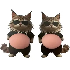 3D Dog and Cat Belly Soft Gel Anti-Collision Pad, Decorative Stress Relief Sticker, Silicone Cushion for Car Door and Wall, Multifunctional Gift
