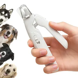 2-in-1 Dog Nail Grinder & Clippers, Electric  for Dogs Cats,  Pet Nail Trimmer Dual-Purpose Professional Painless Claw with LED Light, USB Rechargeable, for Small Medium Large Pets (White)