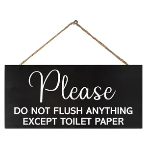 JennyGems Sensitive Plumbing Bathroom Sign, Do Not Flush Except Toilet Paper Sign, for Septic System, Vacation Rentals, RV and Cabins, Businesses