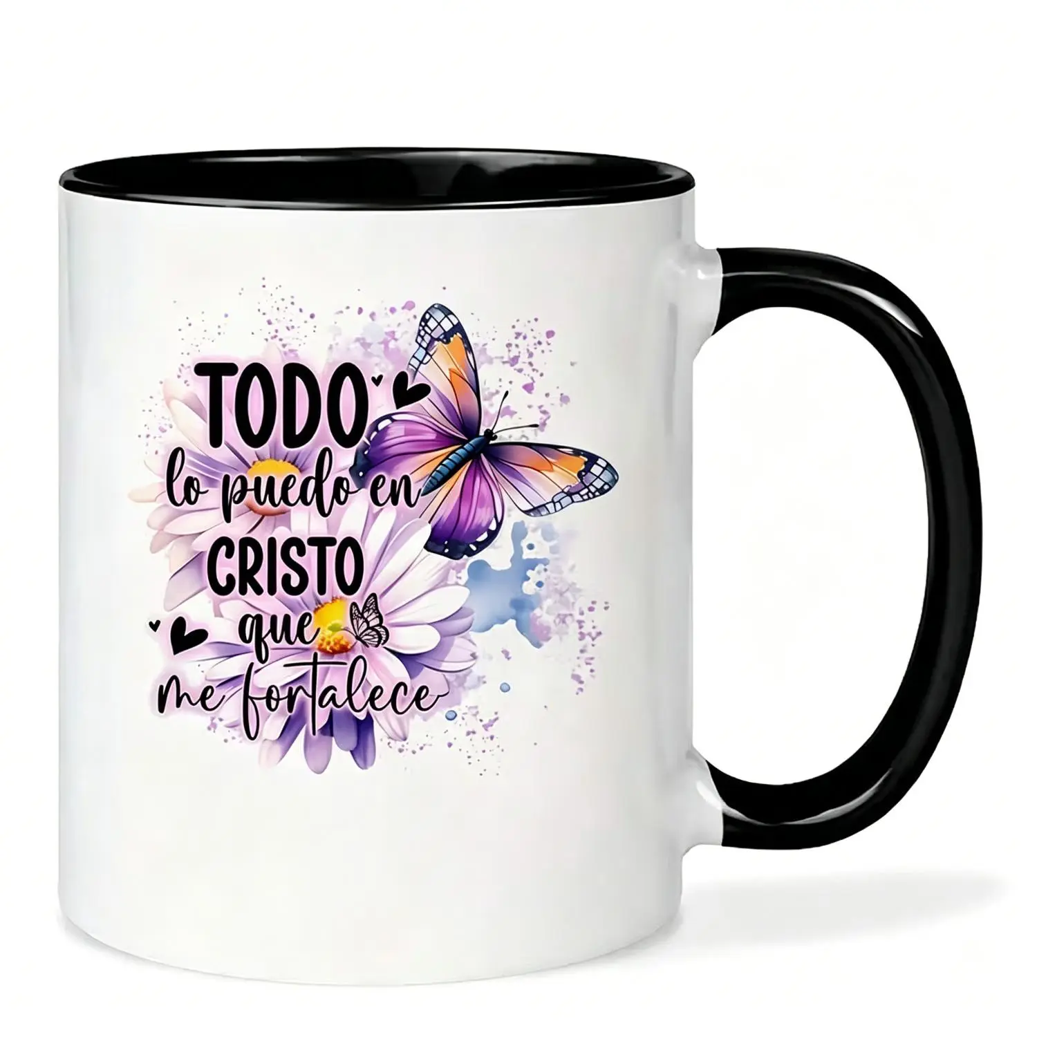 Ceramic Mug Featuring The Spanish Bible Verse 'Todo Lo Puedo En Cristo' | Dishwasher Safe Coffee Cup Perfect Gift for Believers
