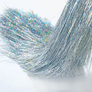 10000 Strands Silver Iridescent Tinsel Foil Fringe Icicles Christmas Tree Decoration for Christmas Birthday Wedding Party Hanging Decoration