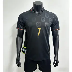 Portugal #7 Black Gold Streetwear Soccer Jersey – Must-Have for Supporters