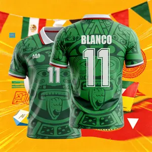 1998 Retro Mexico 11# Cuauhtémoc Blanco and 15# Luis Hernández 1998 Mexico National Team Home and Third Kit Short Sleeve Retro Soccer Jersey Breathable