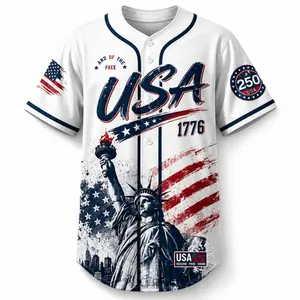 Vintage USA Baseball Jersey for Men| Streetwear Graphic Shirt| Lightweight Breathable Summer Fit