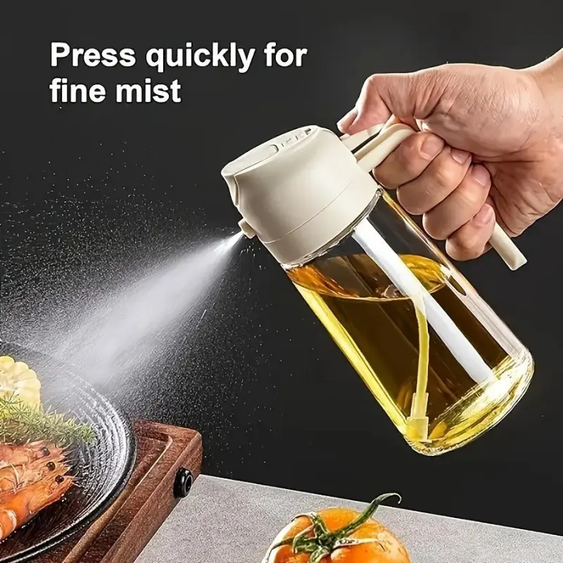 Oil Mister Sprayer for Air Fryer, Plastic Cooking Oil Spray Bottle, Cooking Oil Dispenser for Kitchen, Kitchen Gadgets, Healthy Diet, Low Fat Cooking, Baking, Salad, BBQ, Grilling, Fine Mist Spray, Leak Proof Design