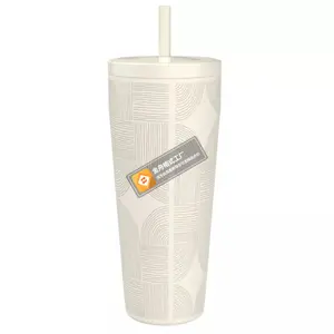 Zak Designs 30 fl oz Stainless Steel Straw Tumbler Portable