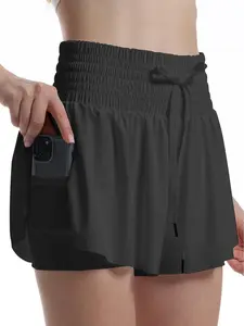 Women's Solid Color High Waist Casual Sporty Skort, Quick Drying Breathable Skort for Outdoor Running Fitness, Ladies Sportswear for All Seasons