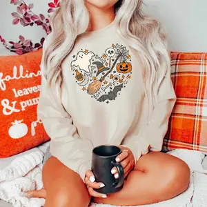 [Sale Up To 70%][Made In USA] Halloween Doodles Hearth Sweatshirt Gift For Halloween Moms, Cute Halloween Sweater, Halloween Sweater, Pumpkin Sweater, Halloween Witch Tee - Top Womenswear