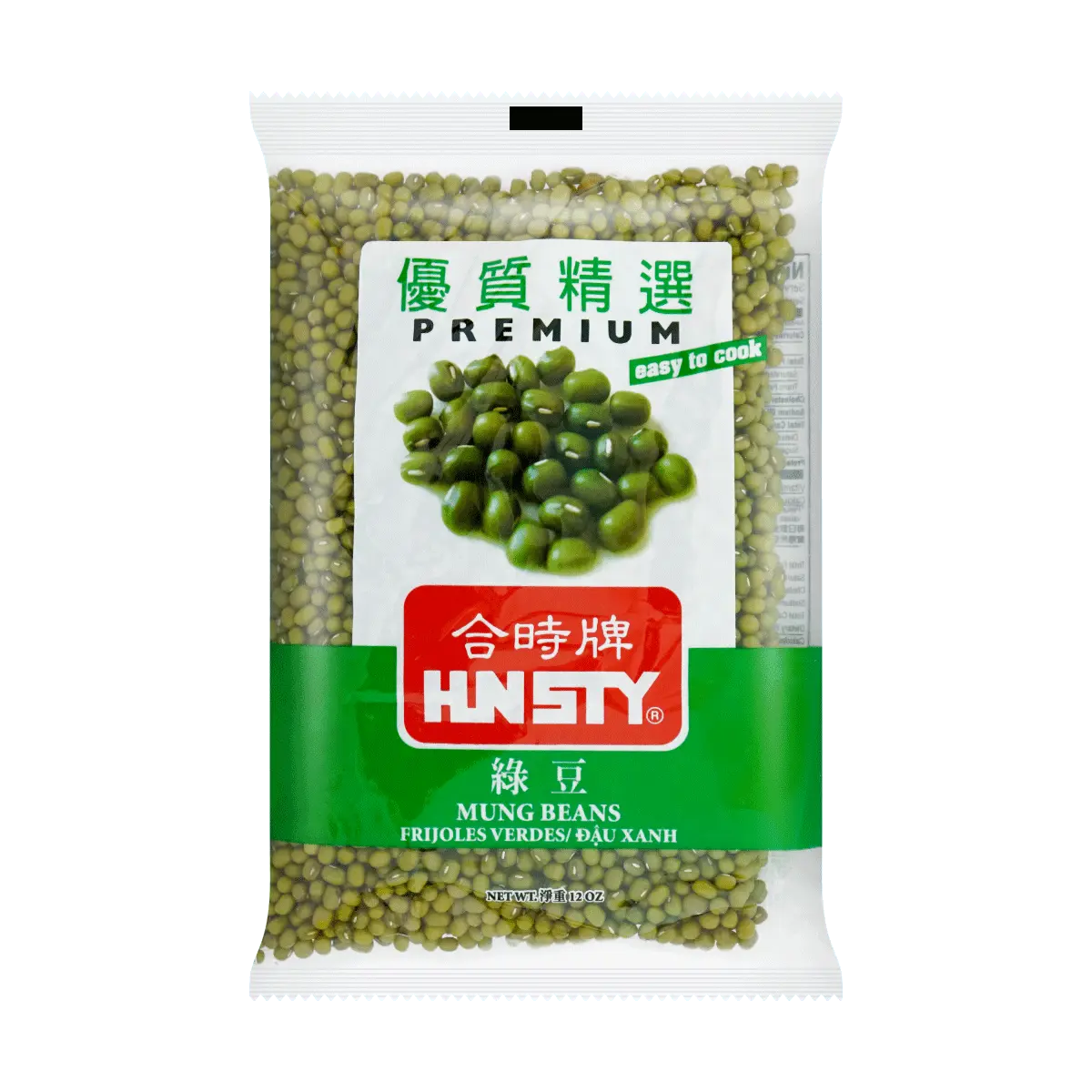 HNSTY Premium Green Mung Beans 340g - Versatile Whole Grain for Delicious Porridge and Soup