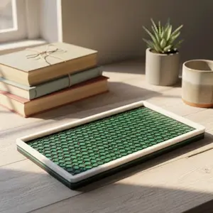 Hexagon EDC Valet Tray - Geometric Desk Organizer - 3D Printed Catchall - Modern Minimalist Nightstand Decor - Unique Office Decor