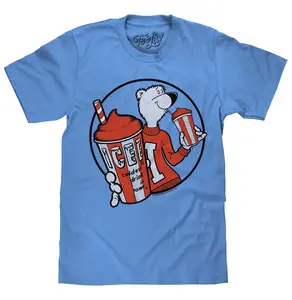 ICEE Slushie Polar Bear Mascot T-Shirt - Carolina Blue