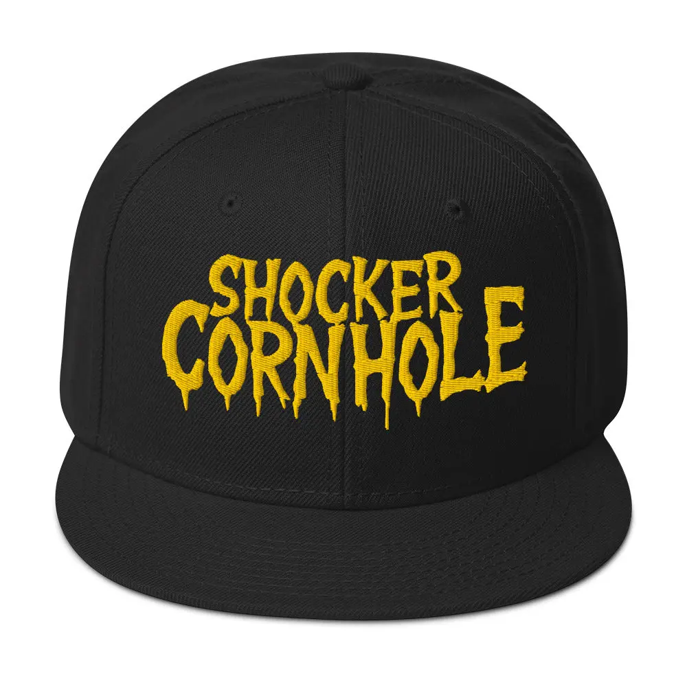 Shocker Cornhole - Snapback Hat (gold embroidery)