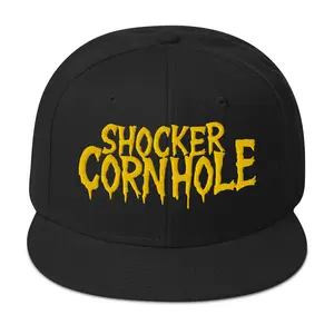 Shocker Cornhole - Snapback Hat (gold embroidery)