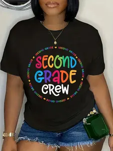 100% Cotton Unisex Second Grade Crew tshirt 2nd Grade Back To School Teacher T-Shirt