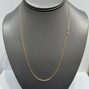 1324- NEW Gold 10K Hollow Cuban Curb Chain Two Tone 20” (2.5mm)
