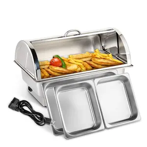[TOP RATED - FLASH SALE] ROVSUN 9 QT Electric Chafing Dish Buffet Set with Stainless Steel Lid