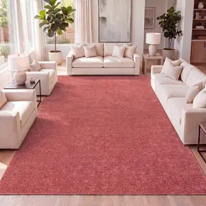 JONATHAN Y Haze Solid Low-pile Area Rug Red; for Living Room, Kitchen, Bedroom, Dining Room, Office