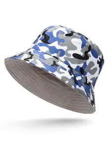 Unisex Print Double-Side-Wear Reversible Bucket Hat Fisherman Hat Casual Trendy Hat