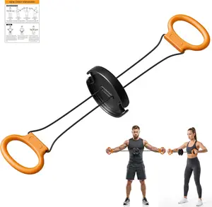 Portable Chest Expander and Upper Body Workout Equipment, Adjustable Resistance Band with Twisting Tension Dial, Arm Exerciser and Chest Fly Machine for Home Gym Strength Training