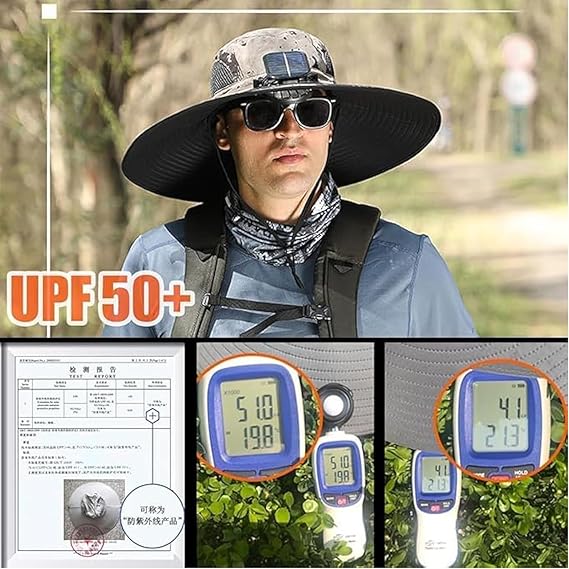 [2026 Upgraded]New Solar Fan Outdoor FisNew Solar Fan Fishing Hat - Sun Protection Hat with Fan, Dual Power Supply, Portable Outdoor Cooling Fan Hathing Hat-Solar Sun Protection Sun Hat with Fan Solar Fan Hat Dual Power Supply Fan Outdoor Fan
