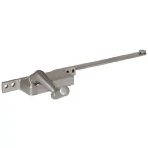 212 MAIN Right-Hand Metal Window Casement Operator Hardware - Aluminum Finish, Die-Cast Housing, Square Type, Crank Handle, Fits Sailing Windows