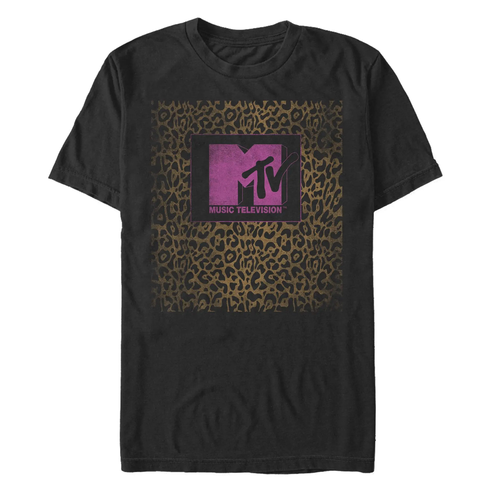 Men's MTV Distressed Cheetah Print T-Shirt