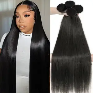【Rovess Hair】Body Wave Bundles Human Hair 12-30Inch 12A Human Hair Bundles 100% Unprocessed Brazilian Virgin Hair Quick Weave Deals 4 Bundles Human Hair Natural Black Color (1 3 4 Bundles)