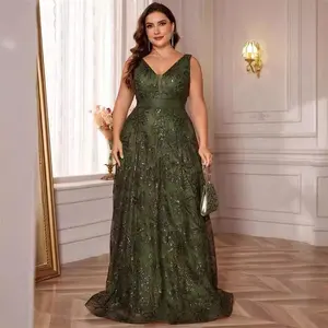 Plus Size  V Dress Sexy Long Dress Backless Slim Fit Mermaid Bridesmaid Party Evening Dress Sleeveless Vneck Womenswear Formal Navy Blue Workwear