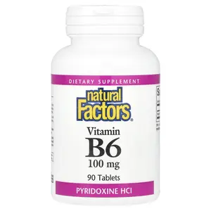 Natural Factors Vitamin B6, 100 mg, 90 Tablets Natural Factors Vitamin B6, 100 mg, 90 Tablets