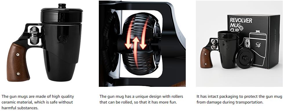 Pukomc Coffee Mug with Rotatable Wooden Handle Gift Boxes, Ceramic Leak-Proof and Scalding-Proof Cup, 16 Ounces Beverage Drinkware Glass Reusable Reuse Tumbler Washable, Best Gift Ideas for Men, Boyfrieds Gifts, Men Gifts