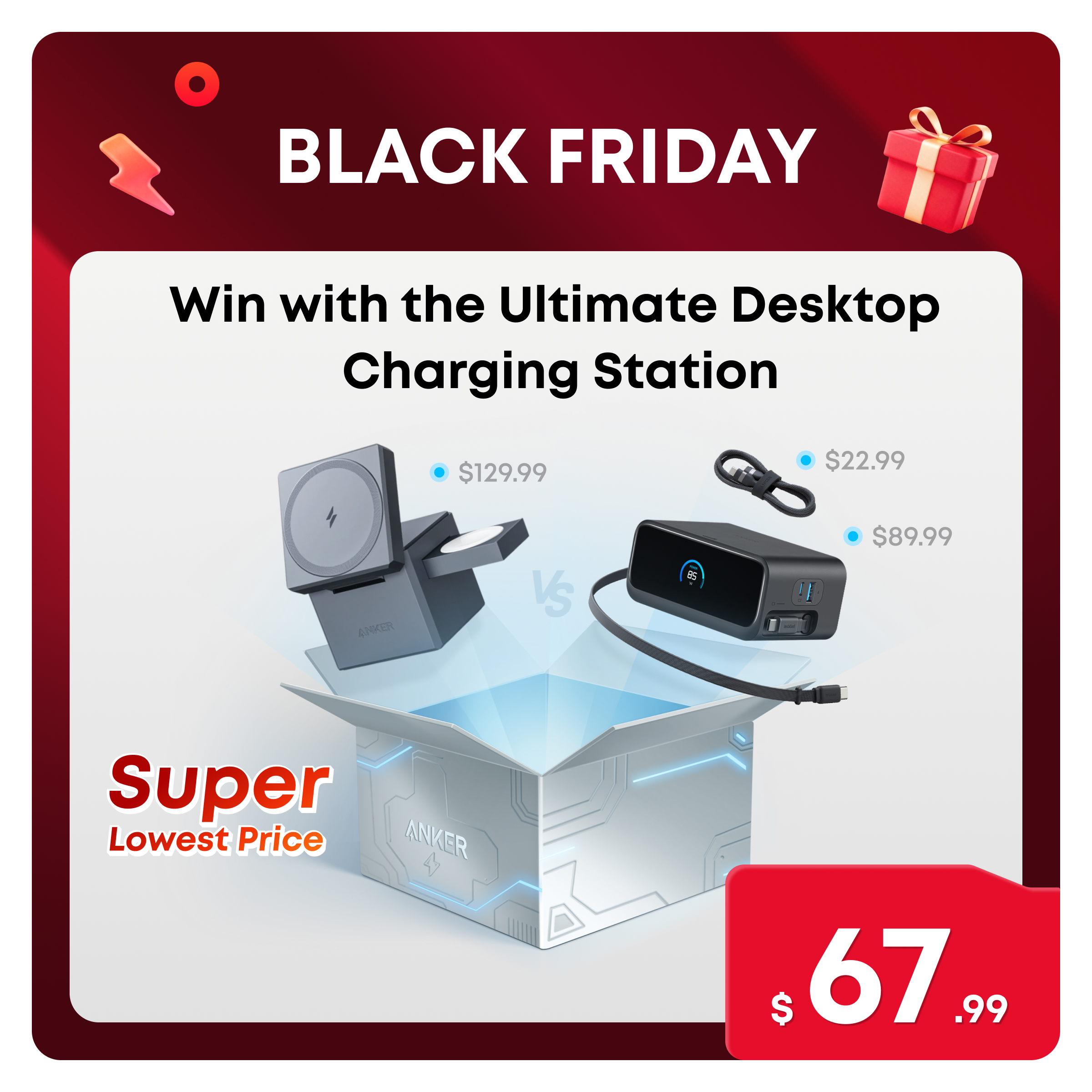 [Limited Surprise] Anker Desktop Essentials Blind Box | Power Bundle, Space-Saving, Fast Charging