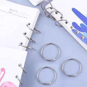 6pcs Metal Index Ring, Notebook Punched Hole Binder Ring, Paper And Book Ring Clip, Binding Supplies For Home School And Office