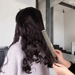 Wanmei 4pcs Stainless Steel Hair Comb Set, Anti-Static Styling Combs, Metal Handle, Detangling & Parting Combs for Normal Hair