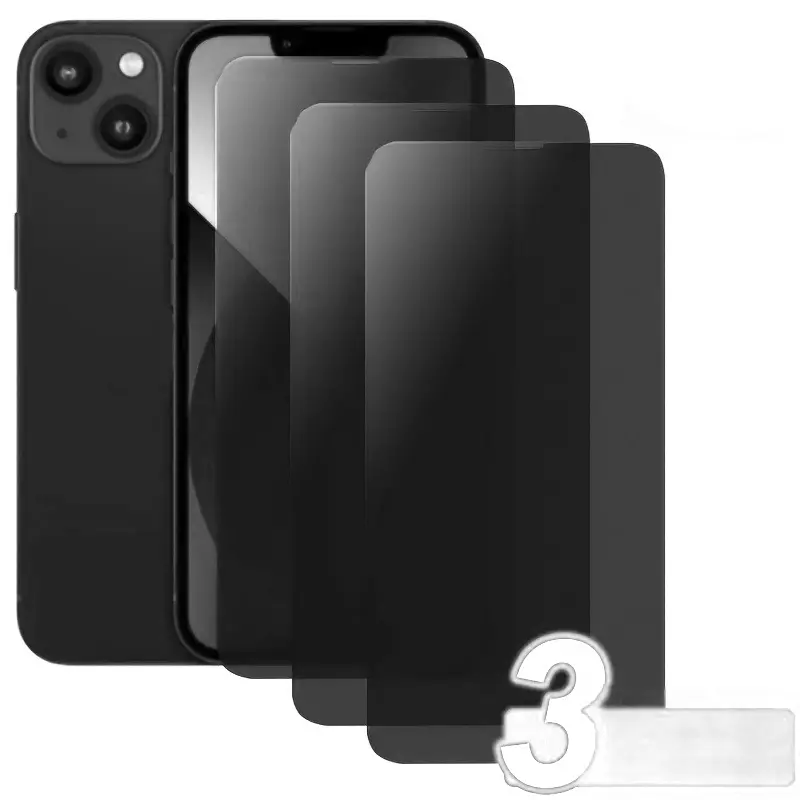 3pcs Anti Privacy Screen Protector for iPhone 11 12 13 14 15 16 Pro Max 13 12 Mini 16 15 14 Plus Tempered Glass Full Cover Screen Protector for iPhone 14 15 16 Pro Max