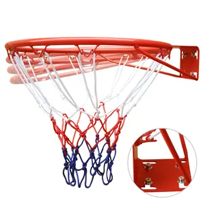 DOUBLE FISH 18-inch Orange/Black Basketball Hoop, Including Basketball Net, Ring and Bracket, Professional-Size Weather-Resistant Basketball Ring, Suitable for Wall Mounting and School Playgrounds