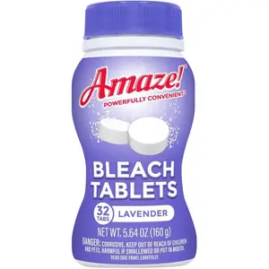 AMAZE Ultra Concentrated Bleach Tablets [32 tablets] - Lavender Scent - for Laundry, Toilet, and Multipurpose Home Cleaning. No Splash Liquid Bleach Alternative