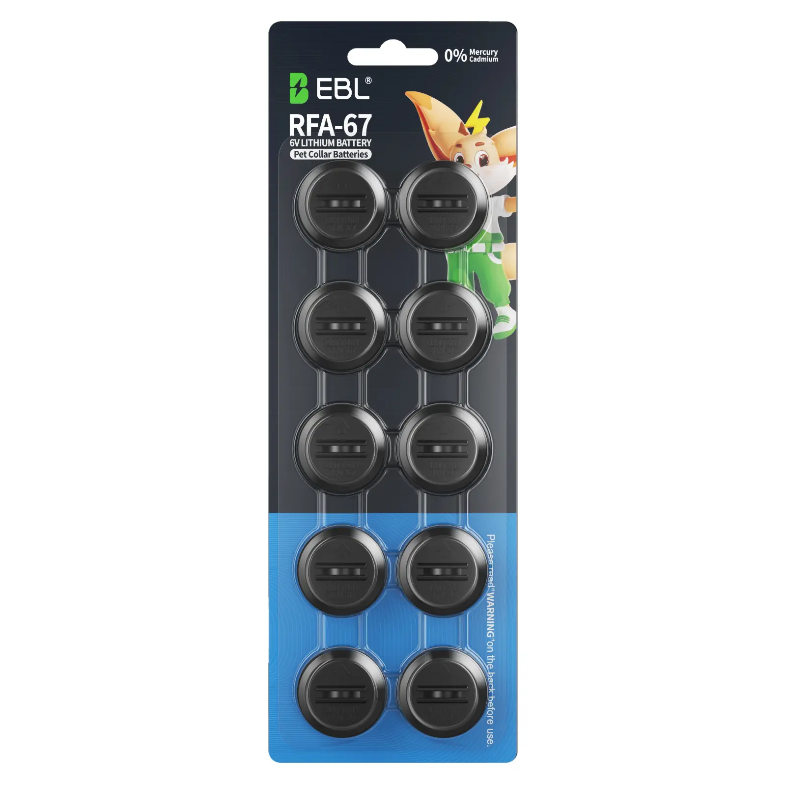 EBL RFA-67 6V Dog Collar Replacement Batteries (10 Pack) - Waterproof, Long-Lasting for PetSafe Fence & Training Collars