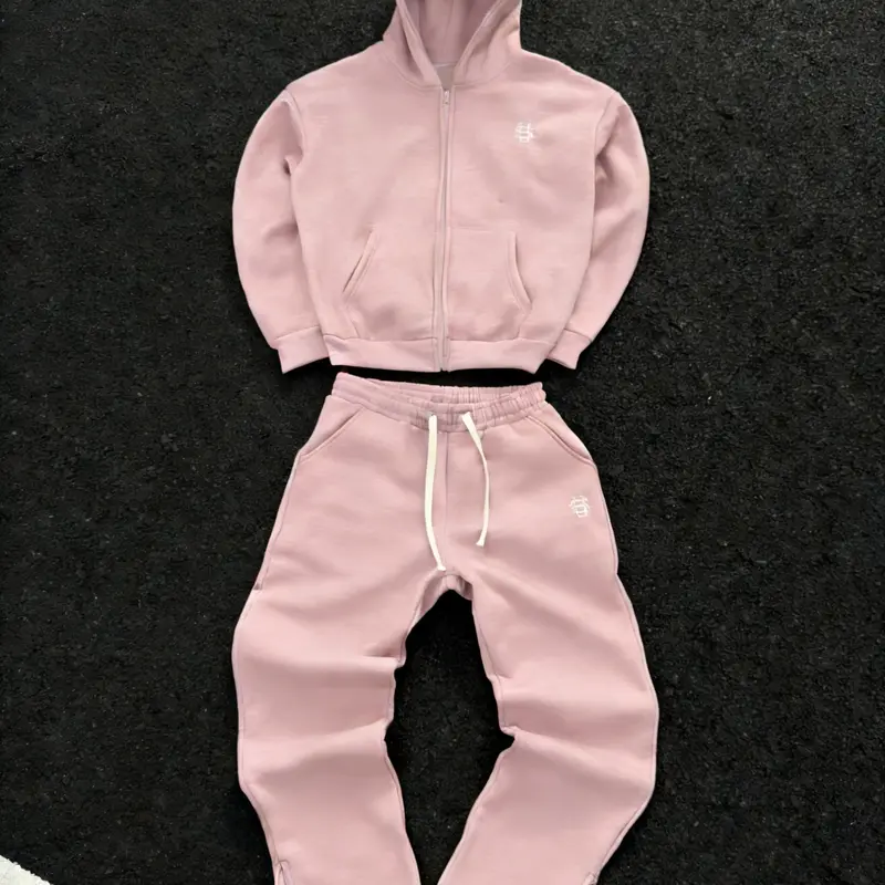 Y2K Men's Full Zip Hoodie and Jogger Set, Activewear, Embroidered Logo, Loose Street Style, Perfect for Daily Wear and Commuting