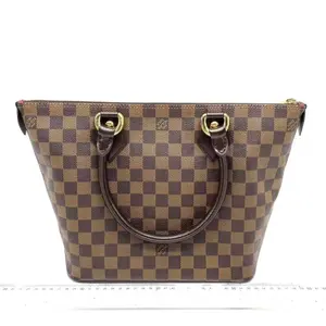 Pre-owned Louis Vuitton canvas Tote Bags Damier Ebene Saleya Tote Bag