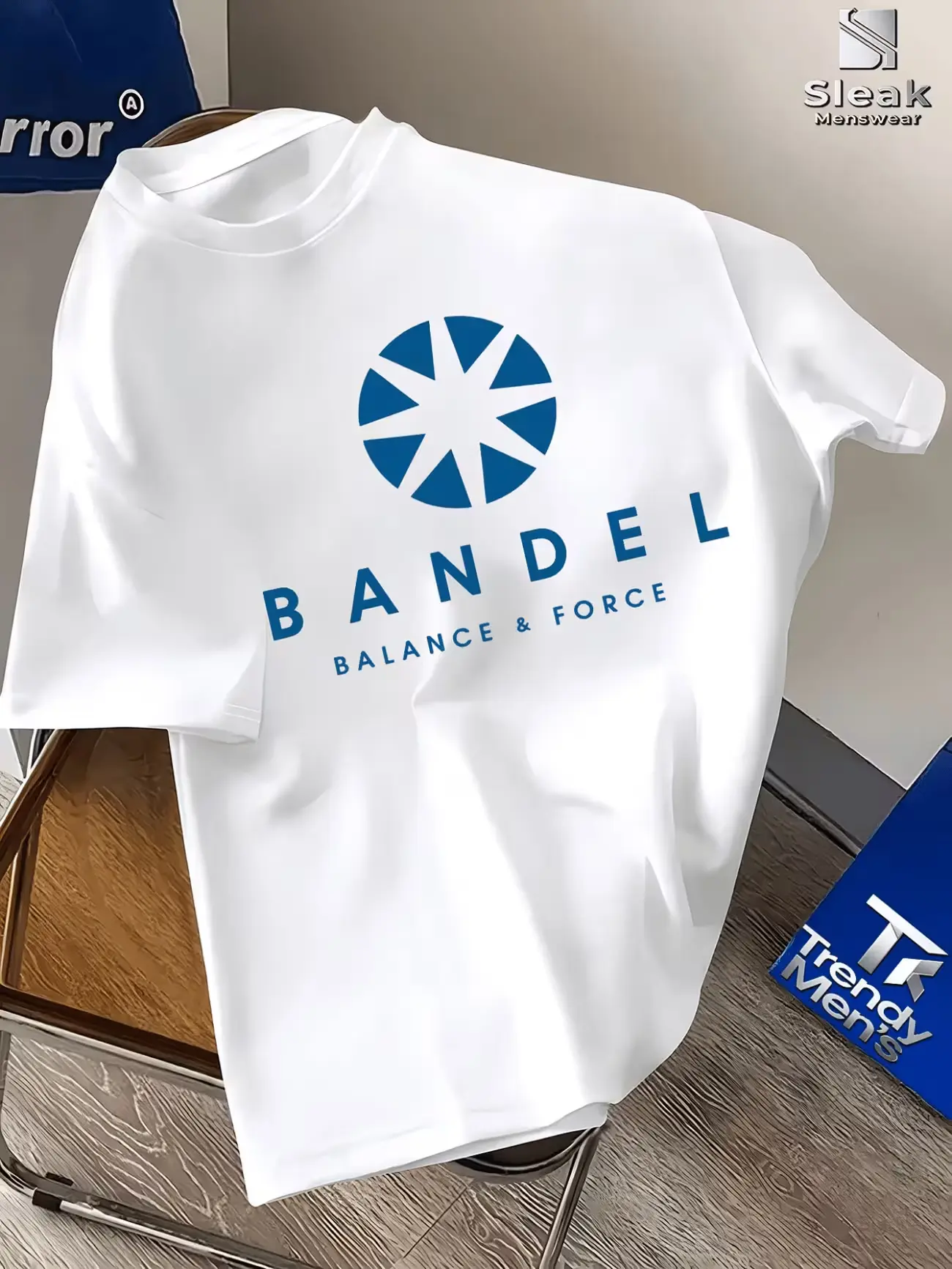 Geometric T-Shirt - Minimalist Star Logo Print, Modern And Urban Style, Sleek And Fashionable, Crew Neck Short Sleeve Casual Tee