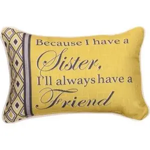 Manual Woodworkers & Weavers  12.5 x 8.5 in. Because Sister - Best Friend Word Lumbar Pillow