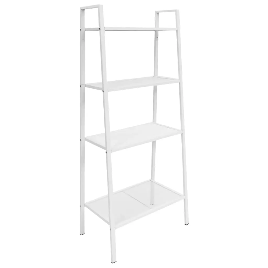 vidaXL Bookshelf Ladder Bookcase Plant Display Shelving Unit 4 Tiers Metal 295757