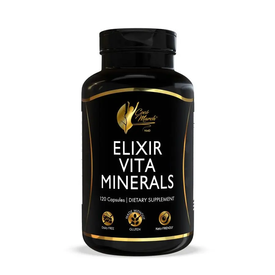 Coco March - ELIXIR VITA MINERALS - Essentials Vitamins and Minerals Dietary Supplement, 120 Capsules