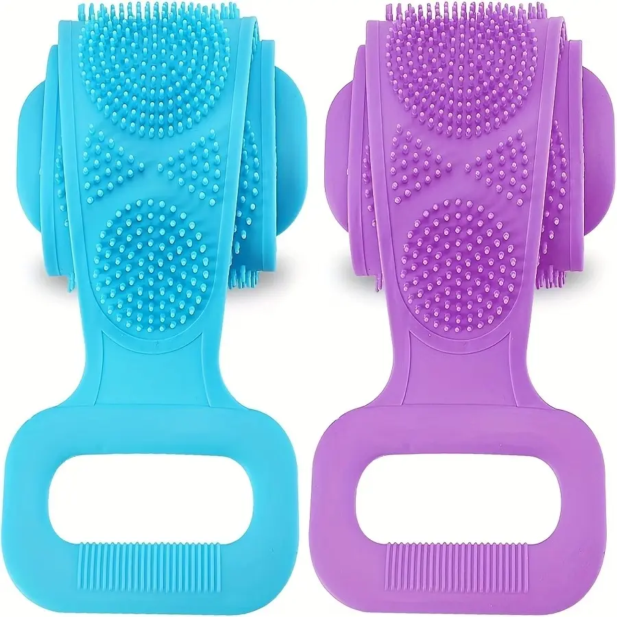 2pcs Back Scrubber for Shower, Body Scrubber, 35 Inch Extra Long Bath Body Brush Back Brush Exfoliating Body Scrubber with Handle for Men Women