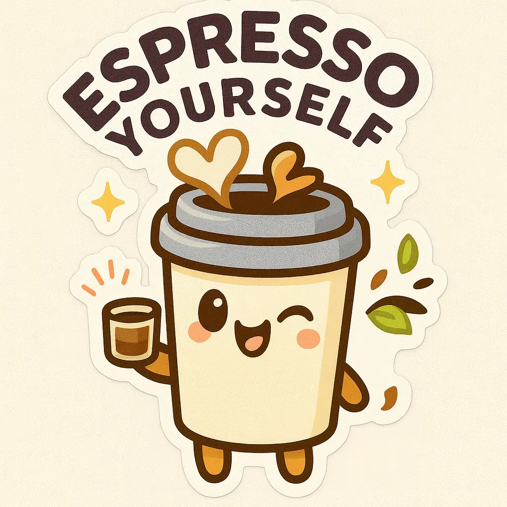 Espresso Yourself Vinyl Decal – Cute Coffee Sticker