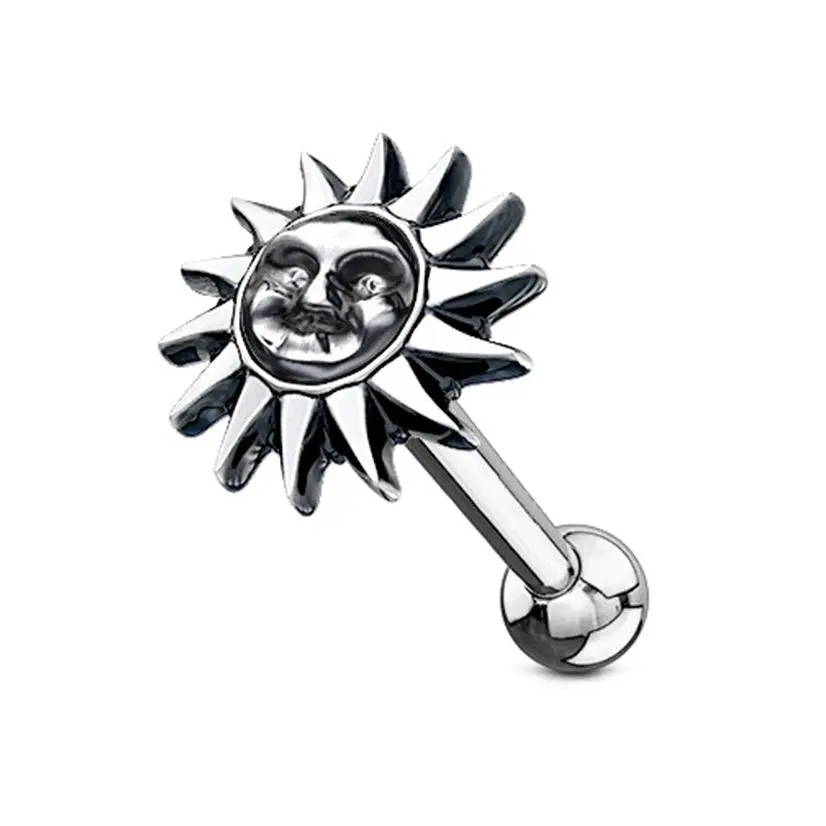 16G Sun Face Cartilage Barbell