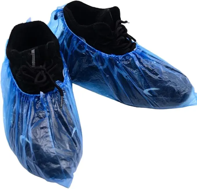 100 Pack(50 pairs) Shoe Covers Disposable Non Slip  15.7'' Hygienic Waterproof Foot Booties Covers Recyclable Shoe Booties Covers for Indoors, Fits Up to US Men's 11 & US Women's 13, Outdoor, Floor Protection